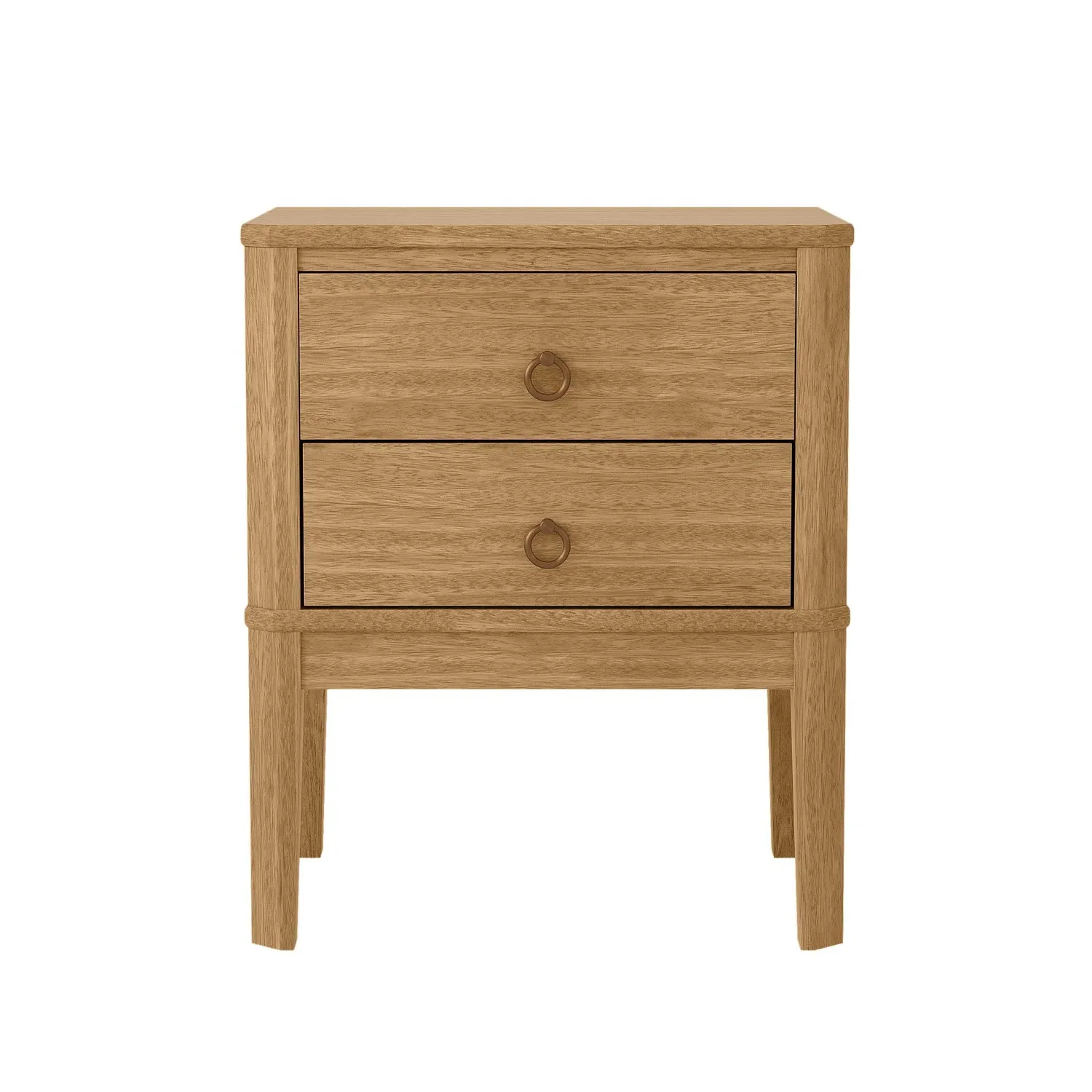 2-Drawer Bedside Table - Light Wood, Pine