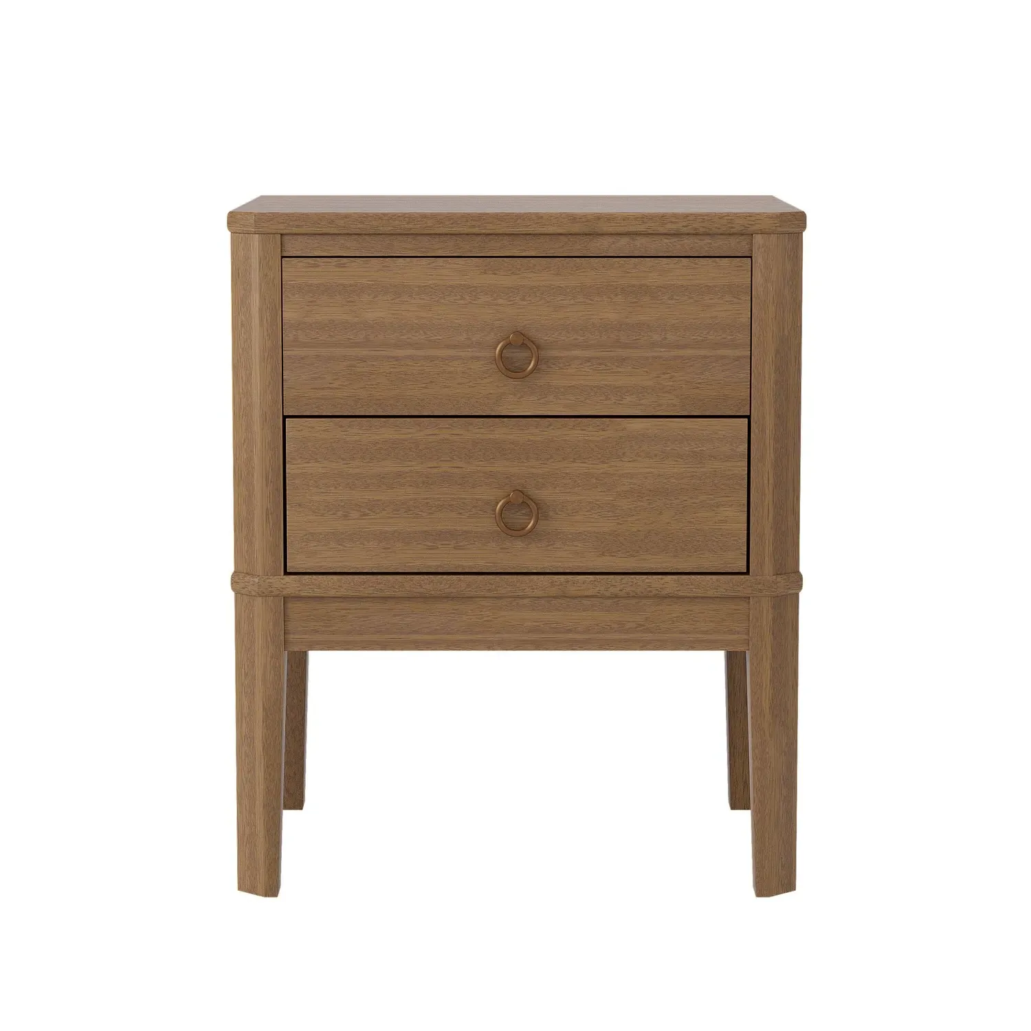 2-Drawer Bedside Table - Wood, Solid Pine