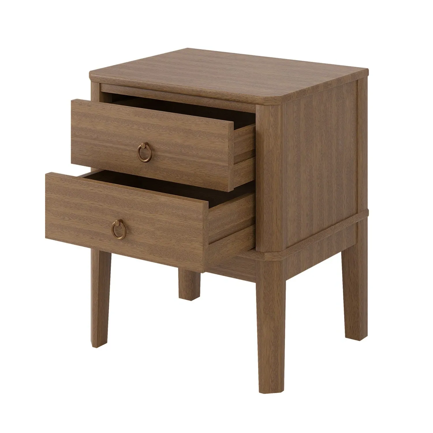 2-Drawer Bedside Table - Wood, Solid Pine