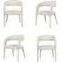 Set of 4 Dining Chairs - Beige, Real Leather