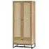2-Door Wardrobe with Drawer - Wood, Rattan