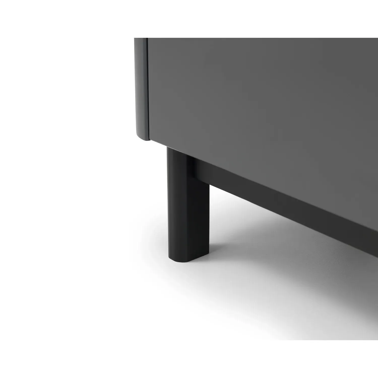2-Drawer Bedside Table with Legs - Grey, Wood
