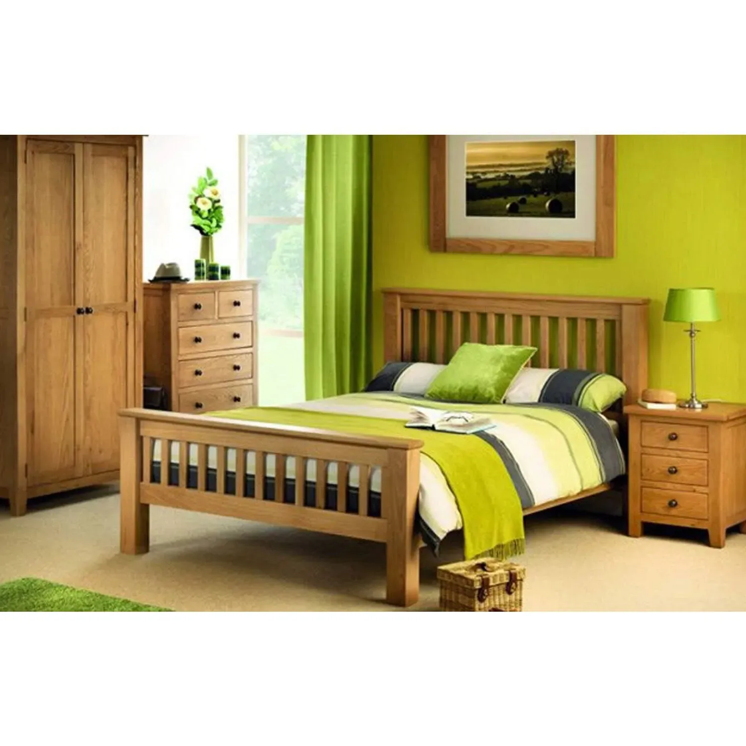 3-Door Triple Wardrobe - Wood, Solid Oak