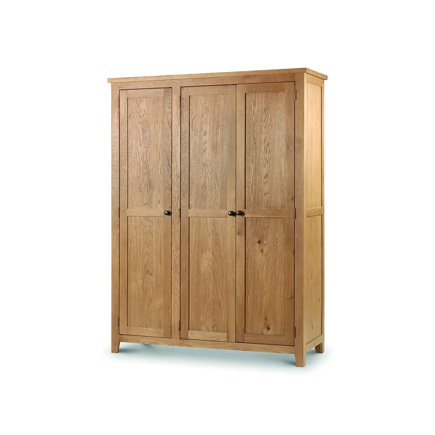 3-Door Triple Wardrobe - Wood, Solid Oak image
