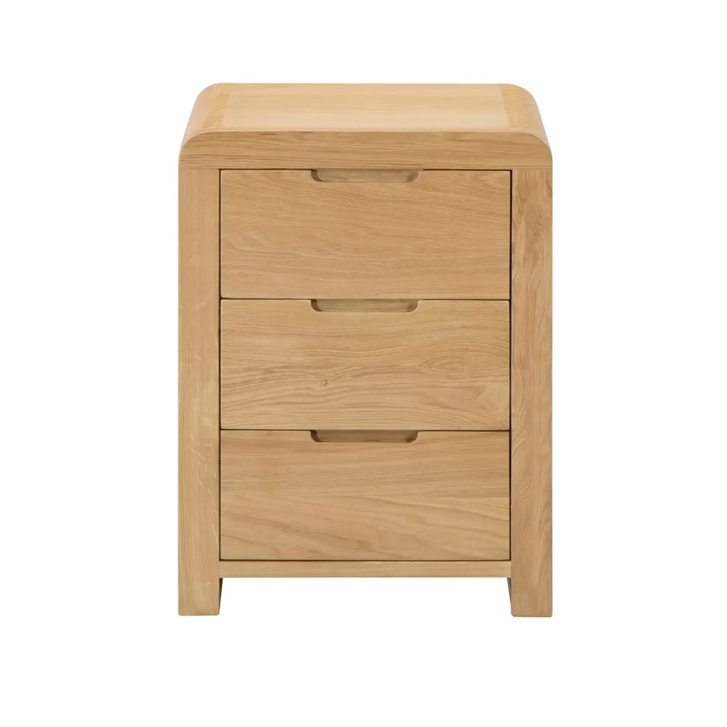 3-Drawer Bedside Table with Curves - Oak