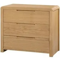 3-Drawer Chest with Curved Design - Oak