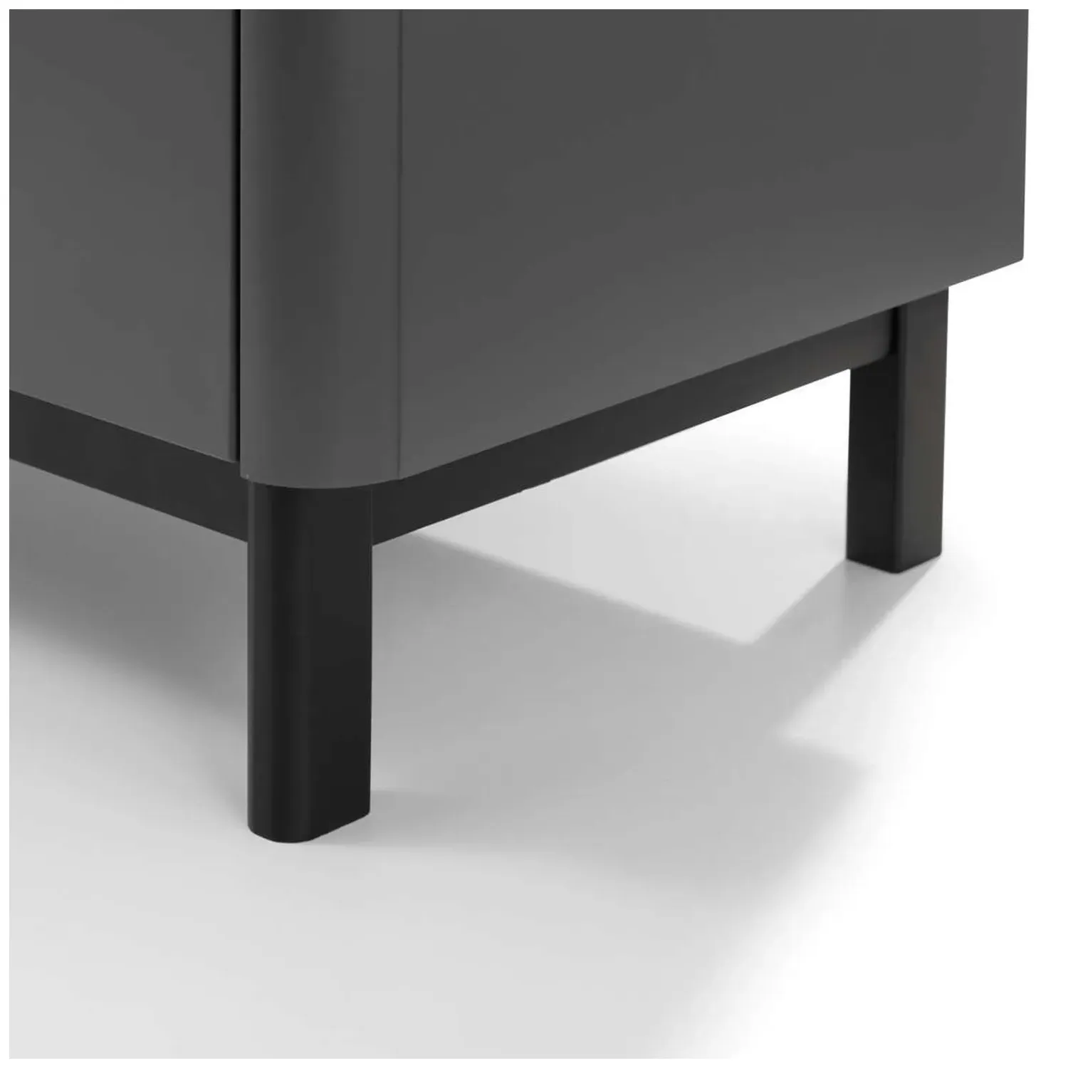 4-Drawer Chest with Legs - Grey, Wood