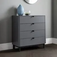 4-Drawer Chest with Legs - Grey, Wood