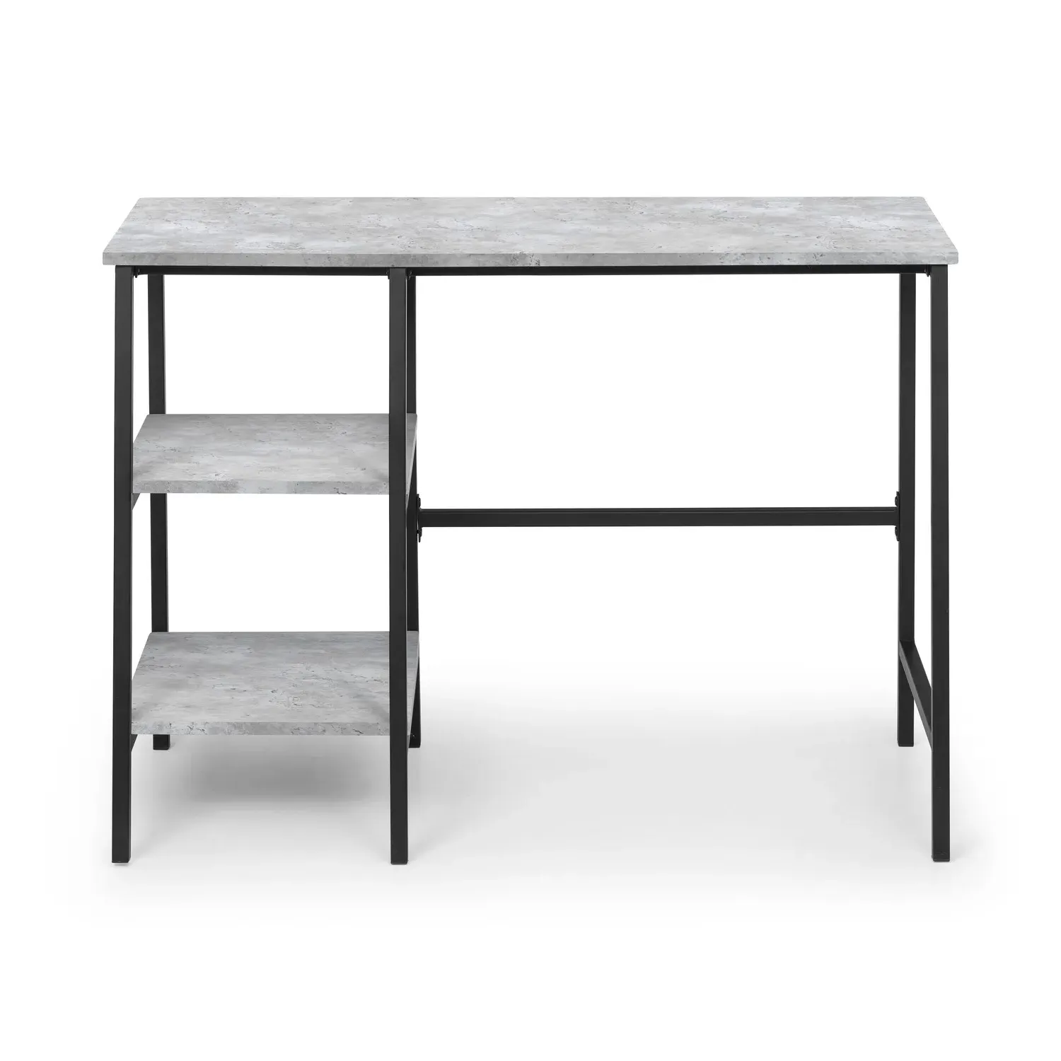Desk with Shelves - Grey, Concrete Effect