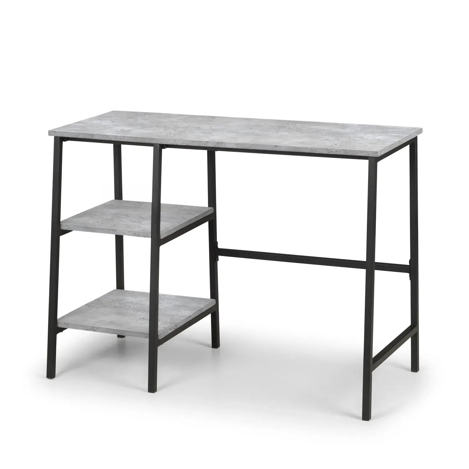Desk with Shelves - Grey, Concrete Effect image