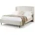 Double Bed Frame with Curved Headboard - Cream, Boucle