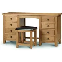 Dressing Table with 8 Drawers - Wood, Oak
