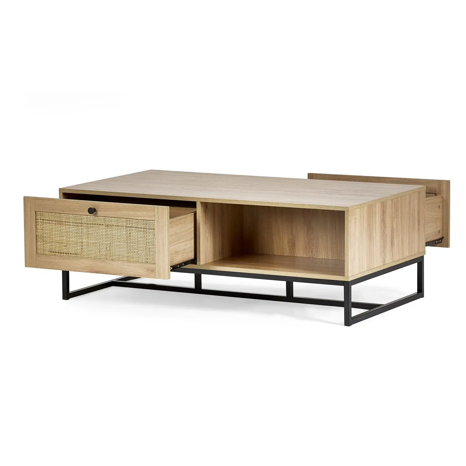 Rectangular Coffee Table with Storage - Brown, Oak