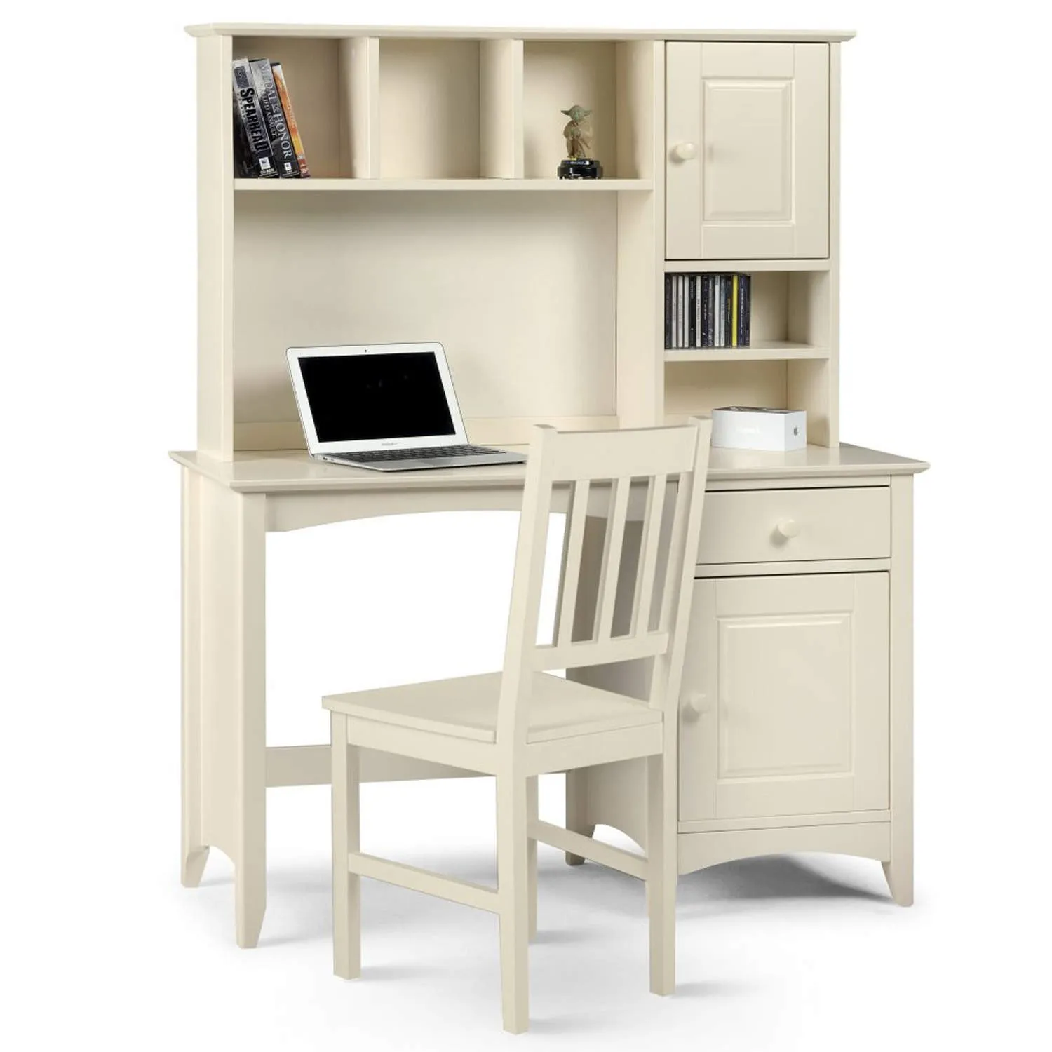 Wooden Desk with Storage - Cream, MDF
