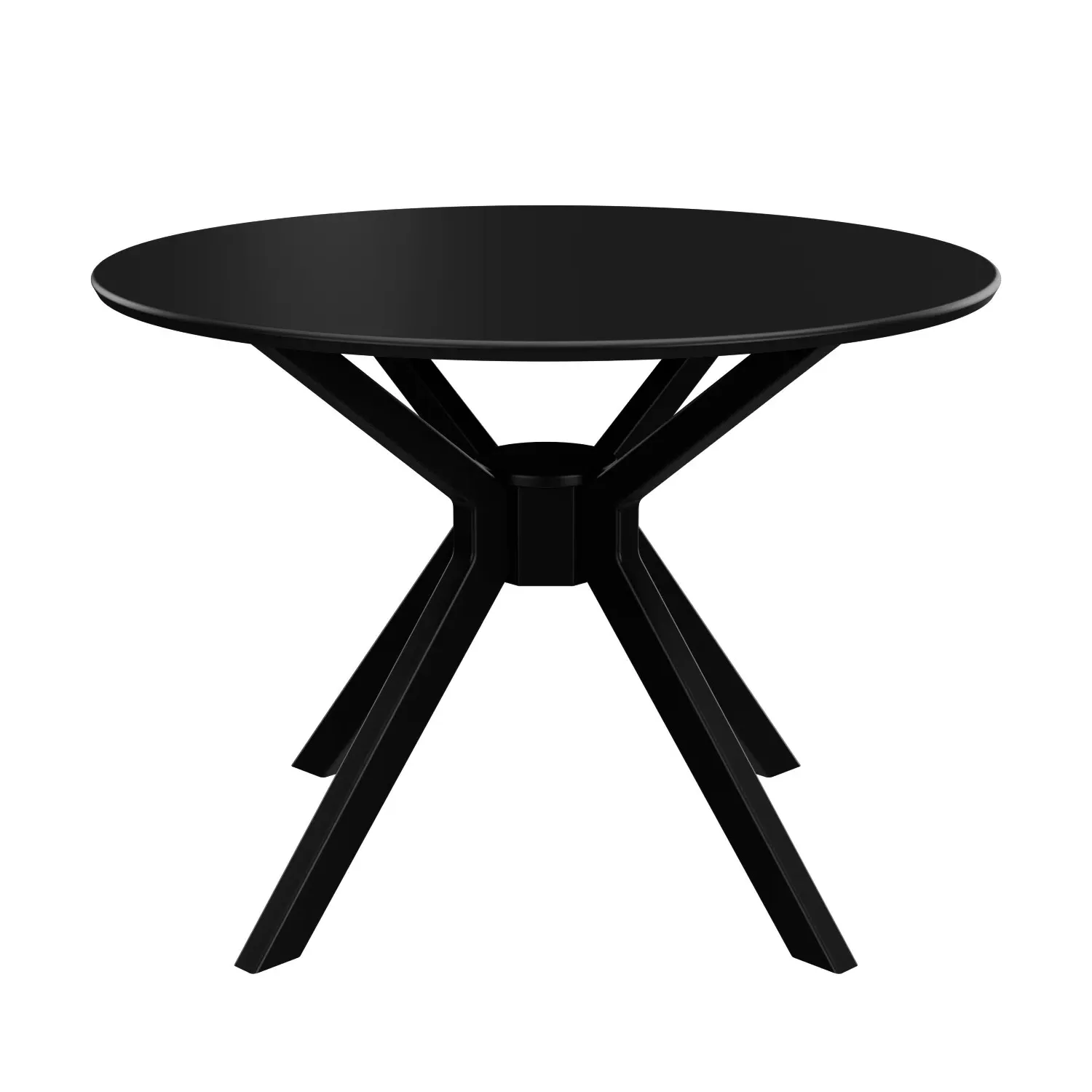 4-Seater Round Dining Set - Black, Rubberwood