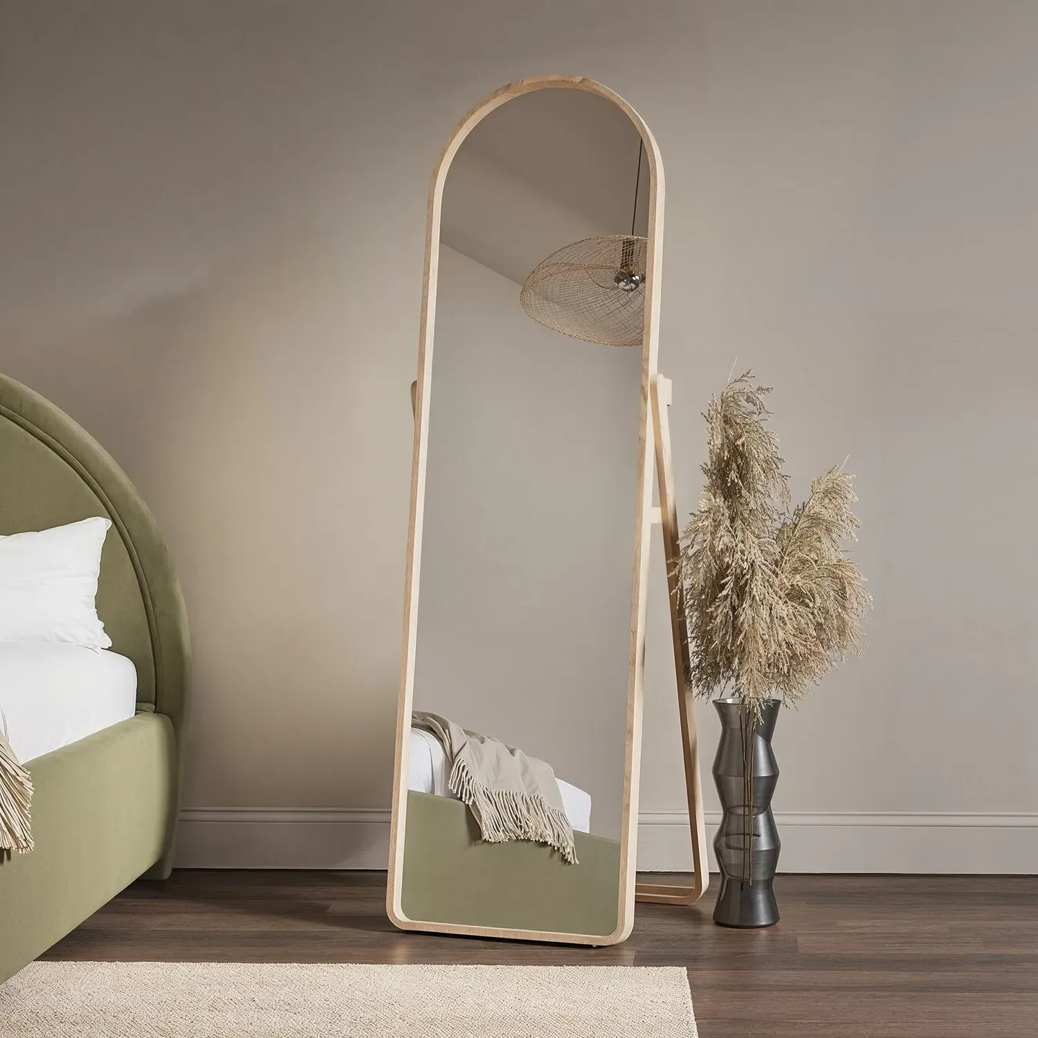 Full-Length Freestanding Mirror - Brown, Ash Wood image