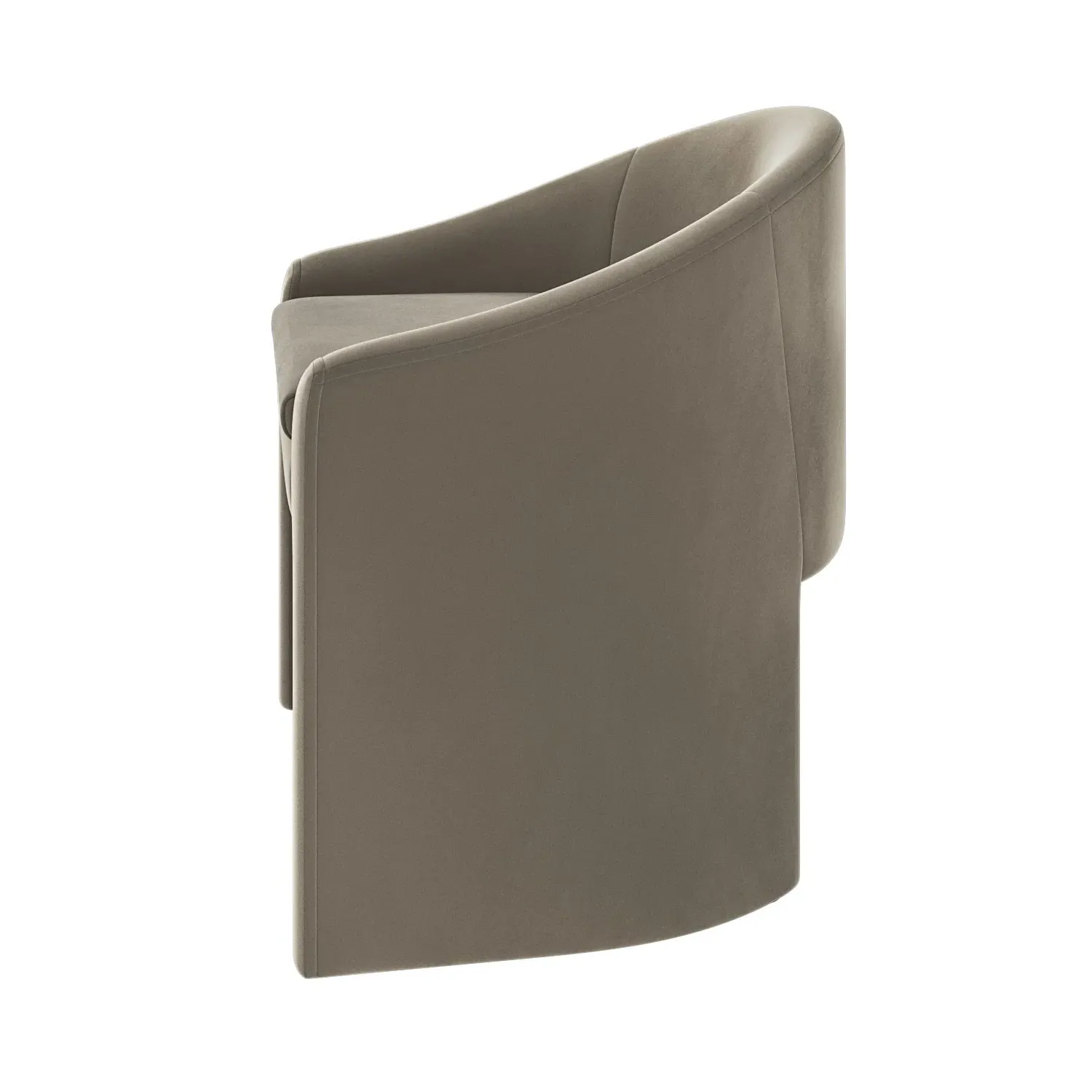 Curved Accent Chair - Mink, Velvet