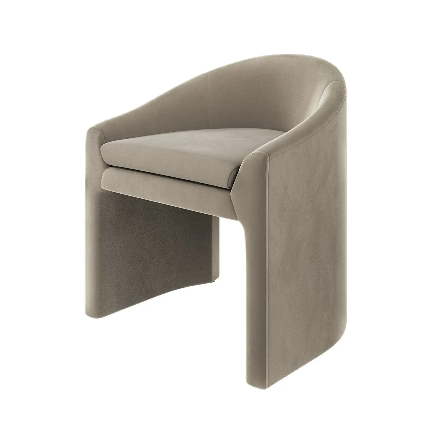 Curved Accent Chair - Mink, Velvet