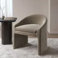 Curved Accent Chair - Mink, Velvet