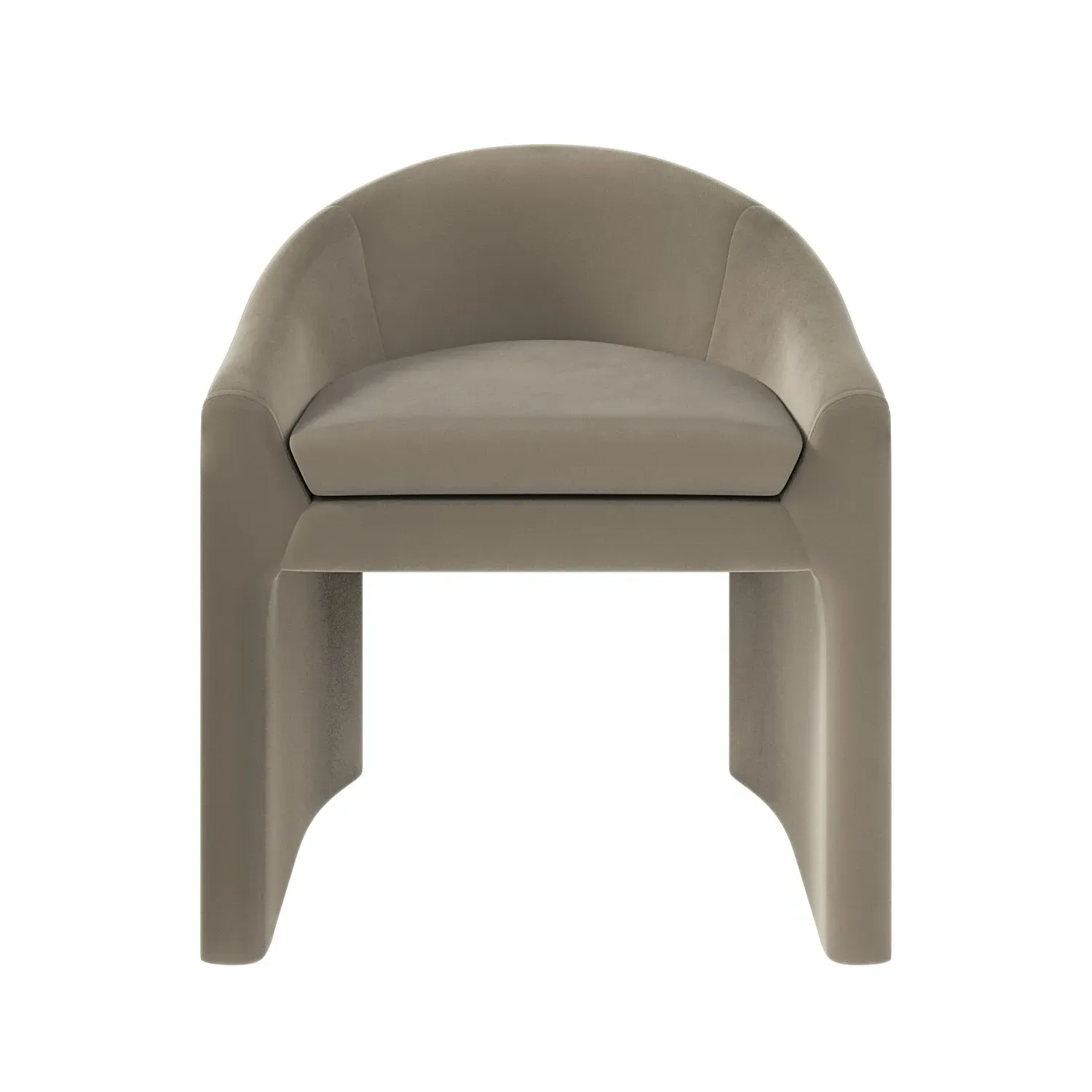 Curved Dressing Table Chair - Mink, Velvet