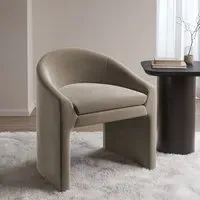 Curved Dressing Table Chair - Mink, Velvet