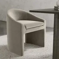 Curved Tub Dining Chair - Mink, Velvet