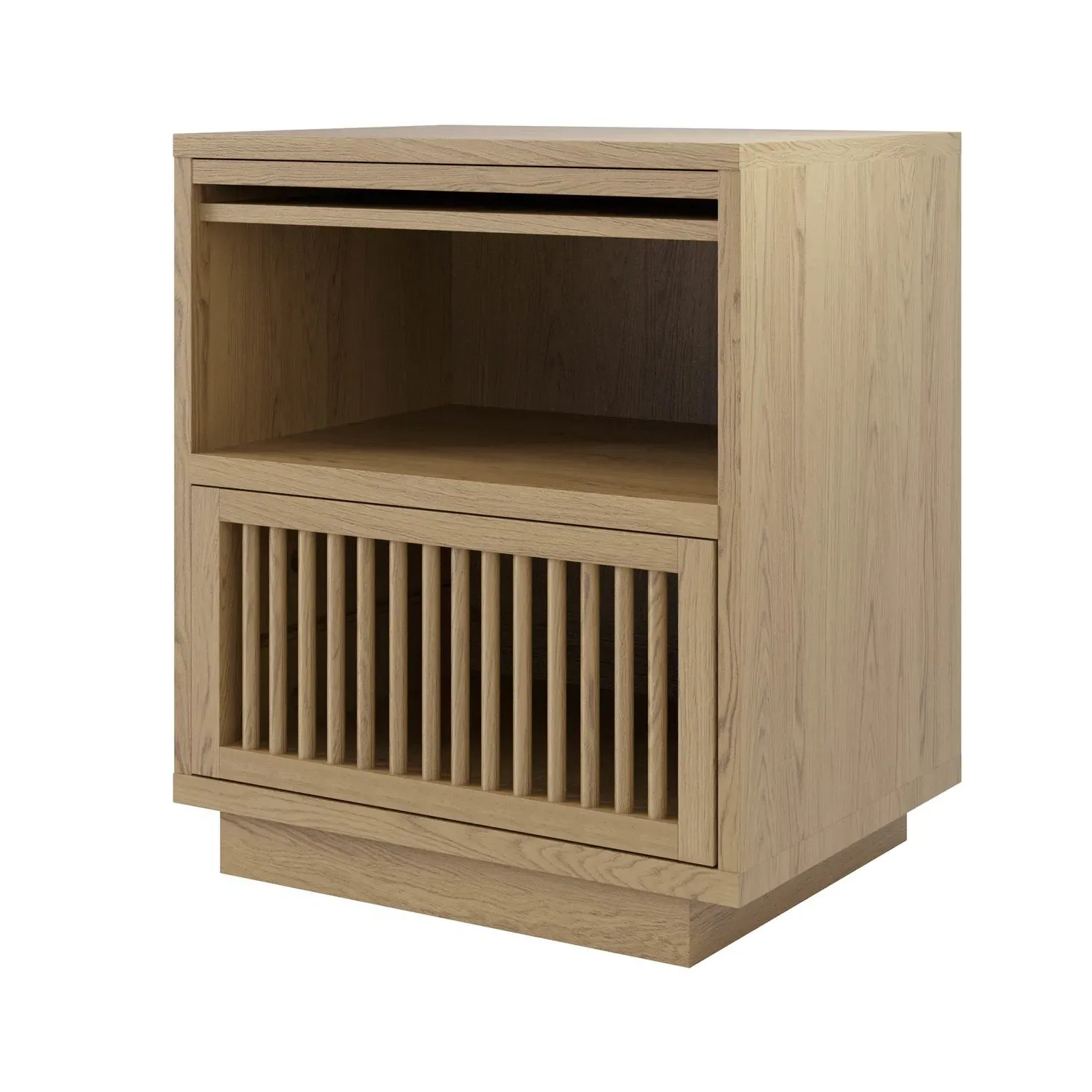 Bedside Table with Drawer & Pull-Out Shelf - Oak