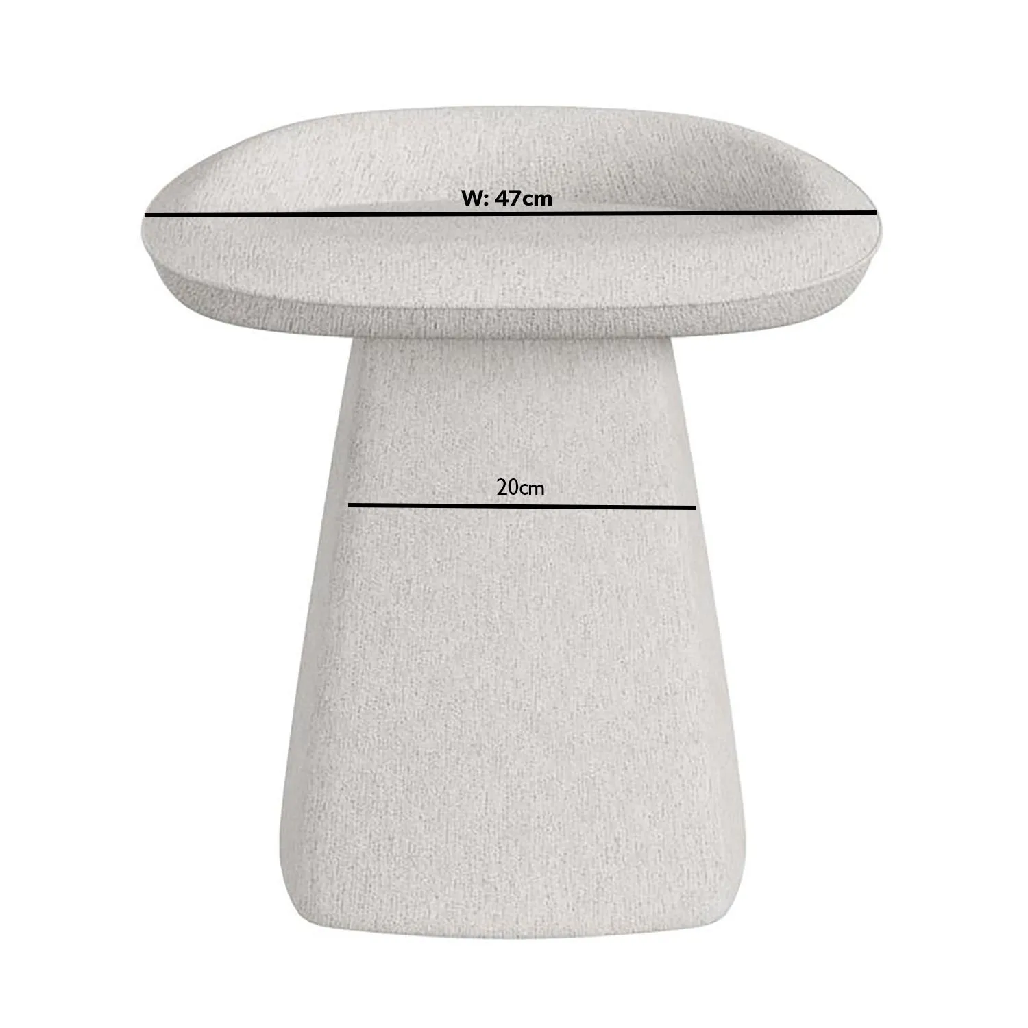 Swivel Dressing Table Stool - Cream, Fabric