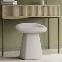 Swivel Dressing Table Stool - Cream, Fabric