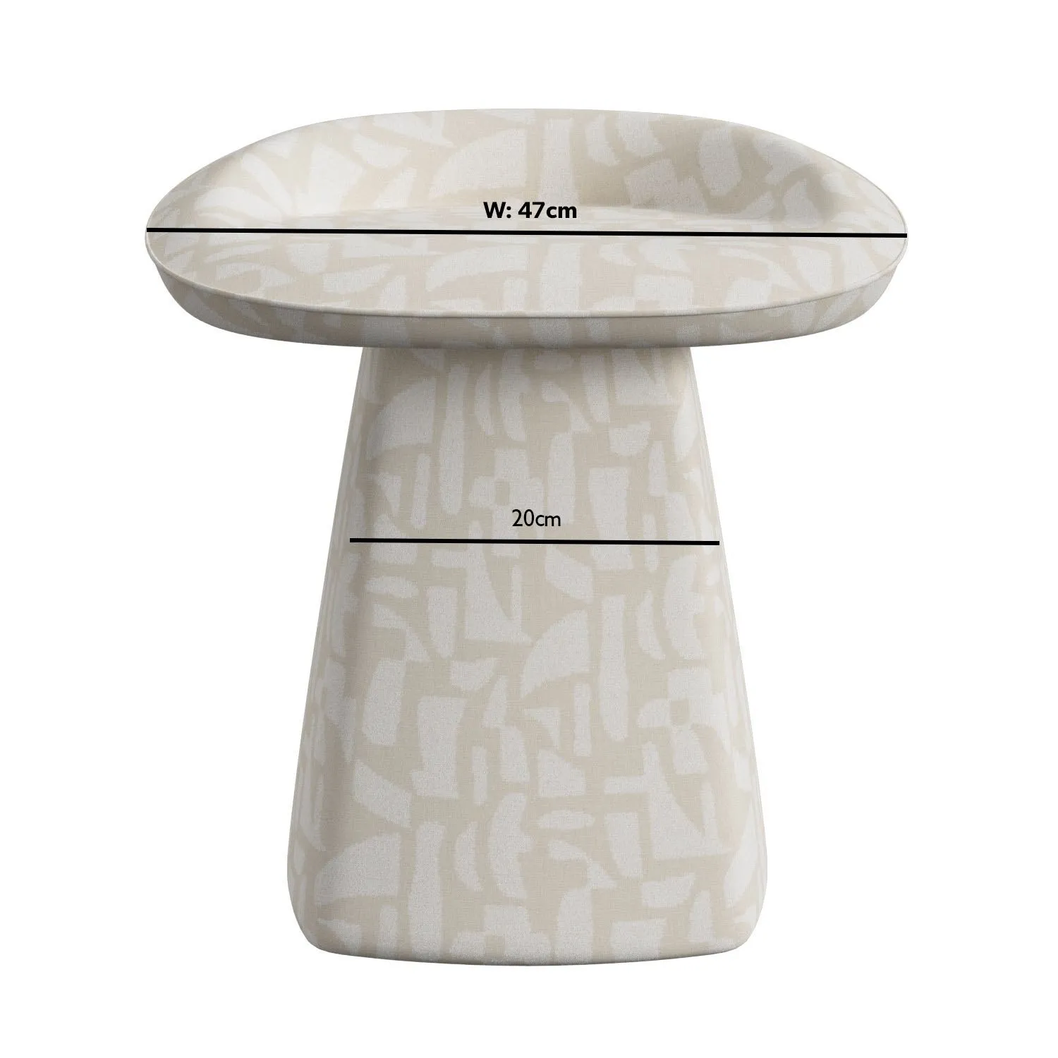 Swivel Dressing Table Stool - Cream, Fabric
