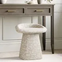 Swivel Dressing Table Stool - Cream, Fabric