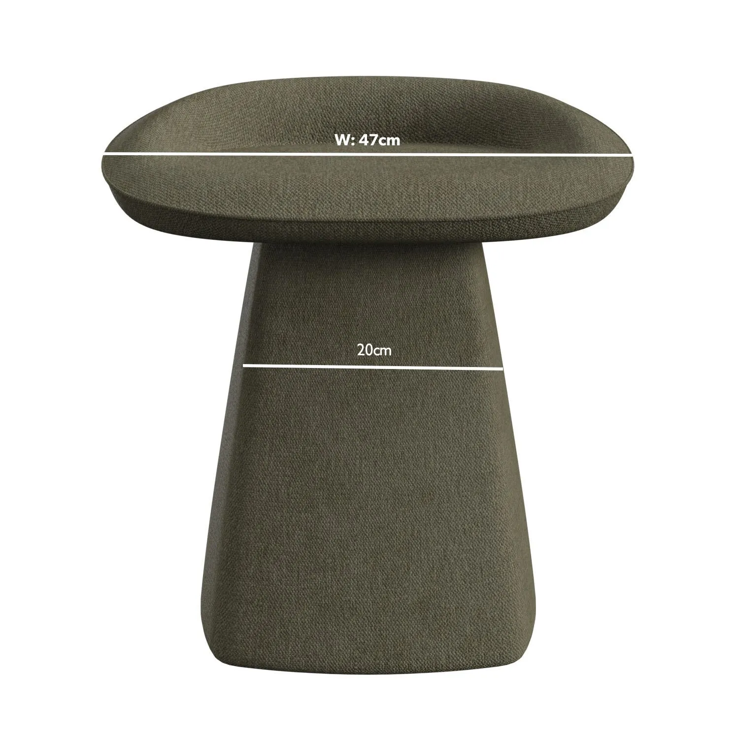 Swivel Dressing Table Stool - Green, Chenille