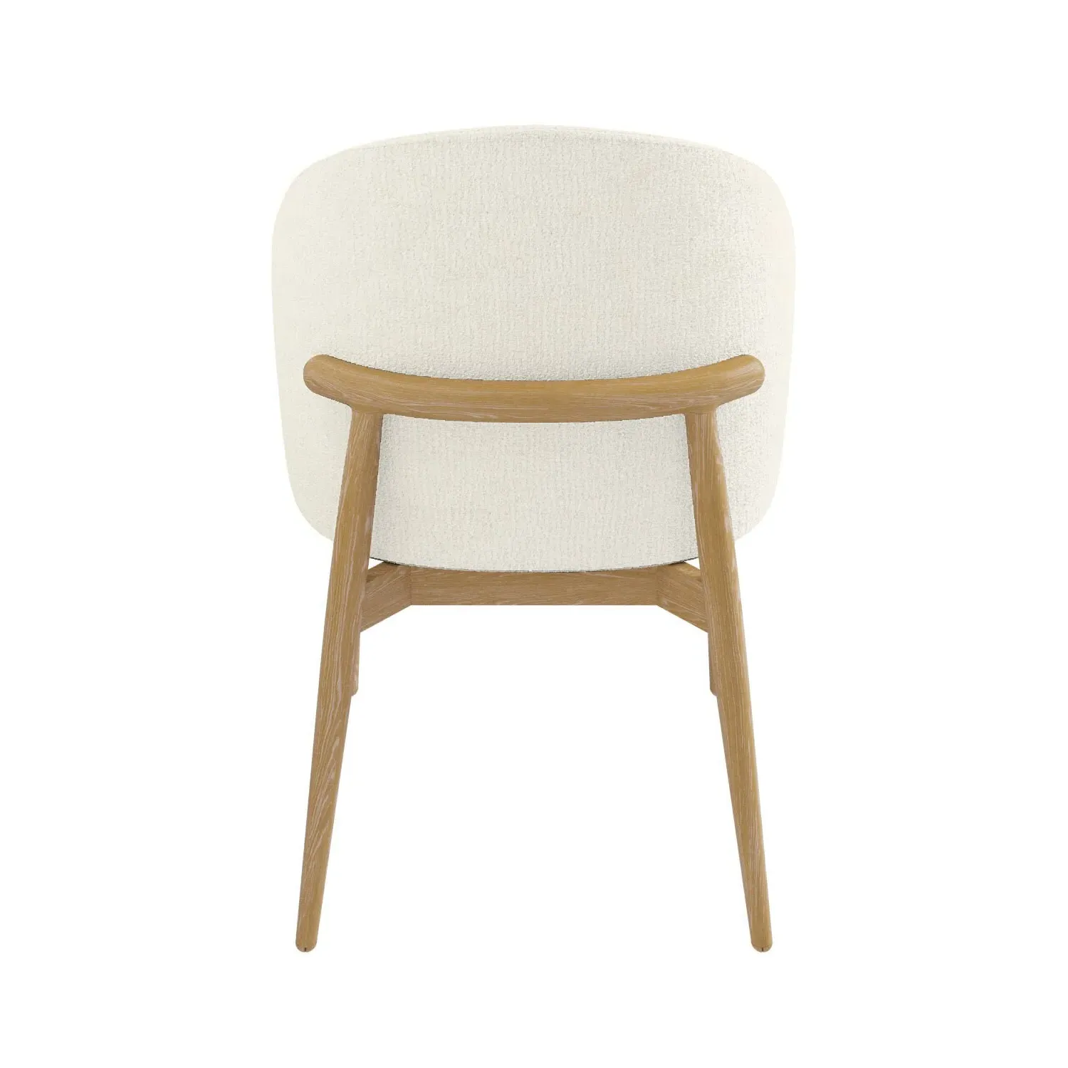 Curved Dining Chair with Exposed Back - Cream, Oak