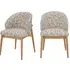 Set of 2 Curved Dining Chairs - Beige, Oak
