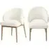 Set of 2 Curved Dining Chairs - Cream, Oak