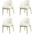 Set of 4 Curved Dining Chairs - Cream, Oak