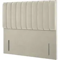 Small Double Headboard Vertical Stripe - Beige, Velvet