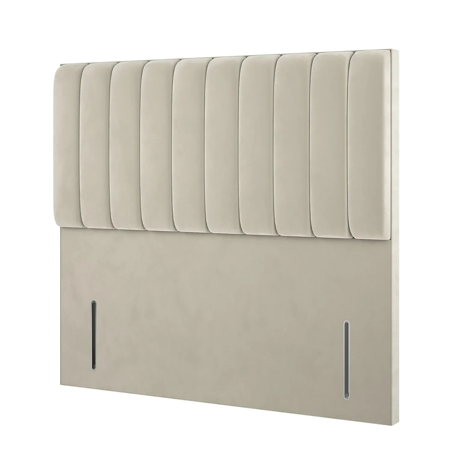 Small Double Headboard Vertical Stripe - Beige, Velvet image