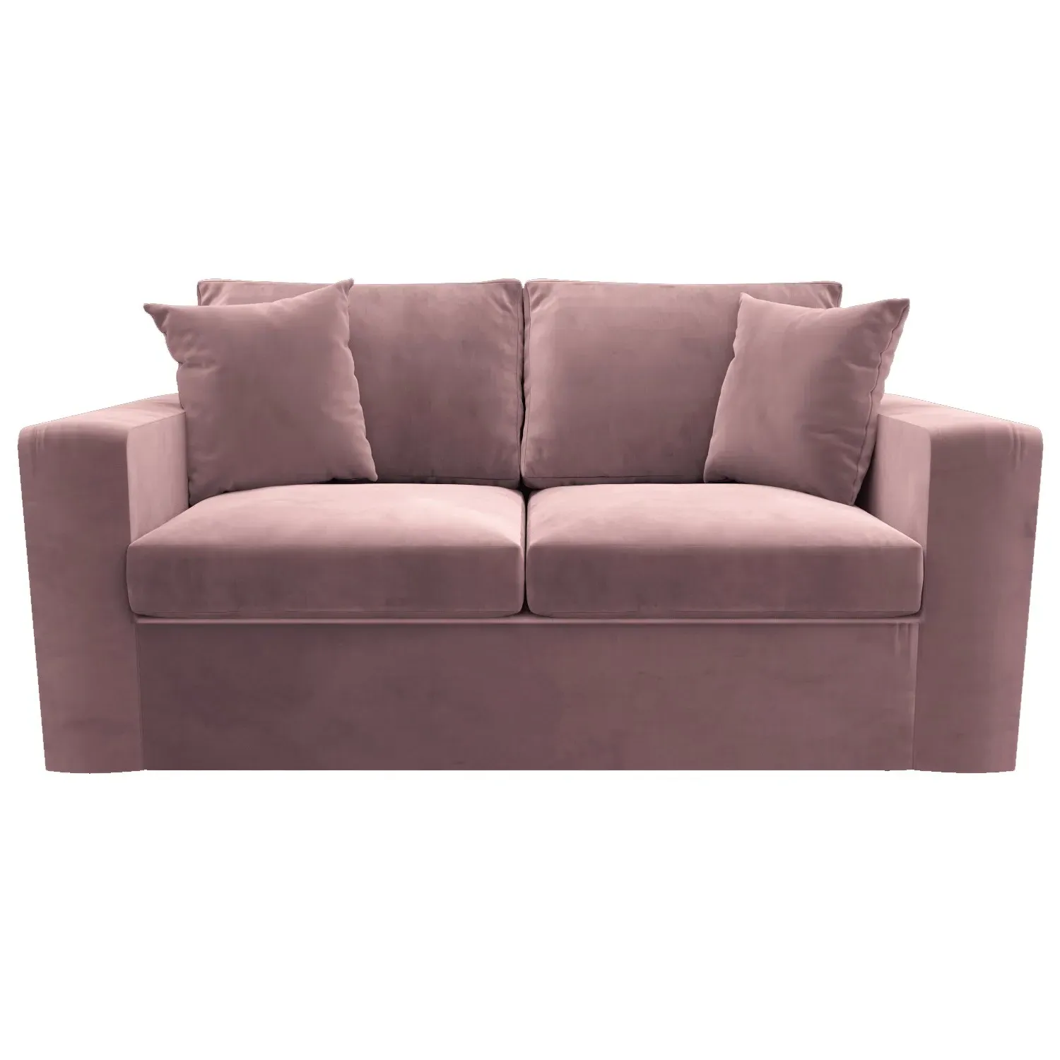 2-Seater Sofa Bed with Pull Out - Pink, Velvet
