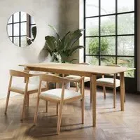 Extendable Dining Set with 4 Chairs - Oak