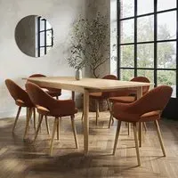 Extendable Dining Set with 6 Chairs - Oak
