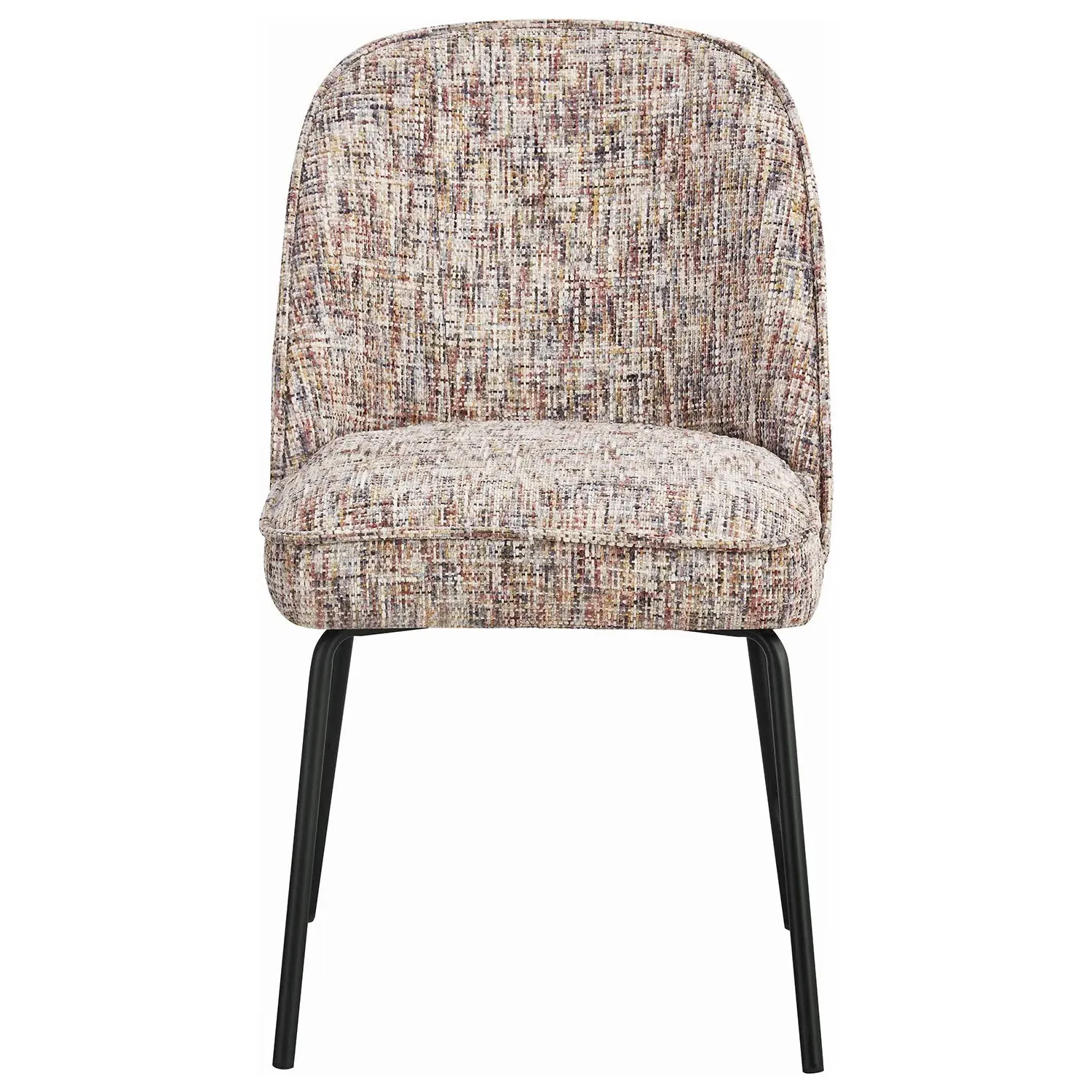 Set of 2 Curved Dining Chairs - Multi, Chenille