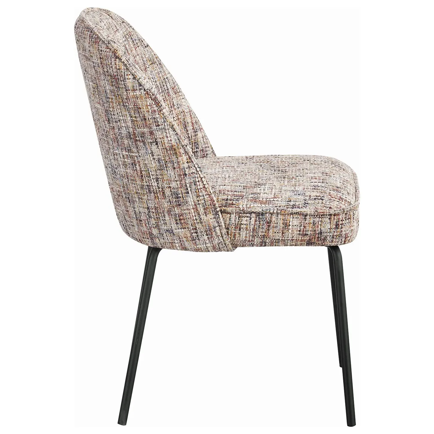 Set of 4 Curved Dining Chairs - Multi, Fabric