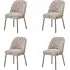 Set of 4 Curved Dining Chairs - Multi, Fabric