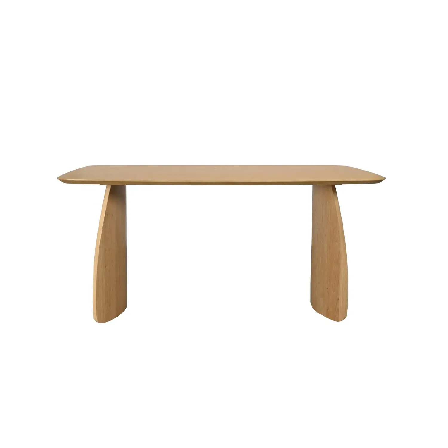 4-Seater Dining Set with Curved Legs - Oak