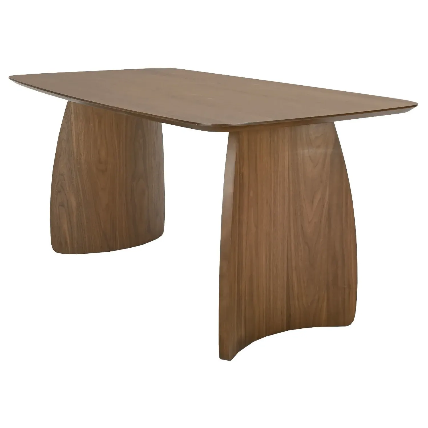 6-Seater Dining Table with Curved Legs - Walnut