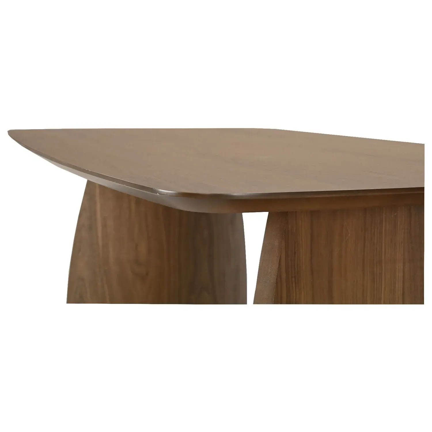 6-Seater Dining Table with Curved Legs - Walnut