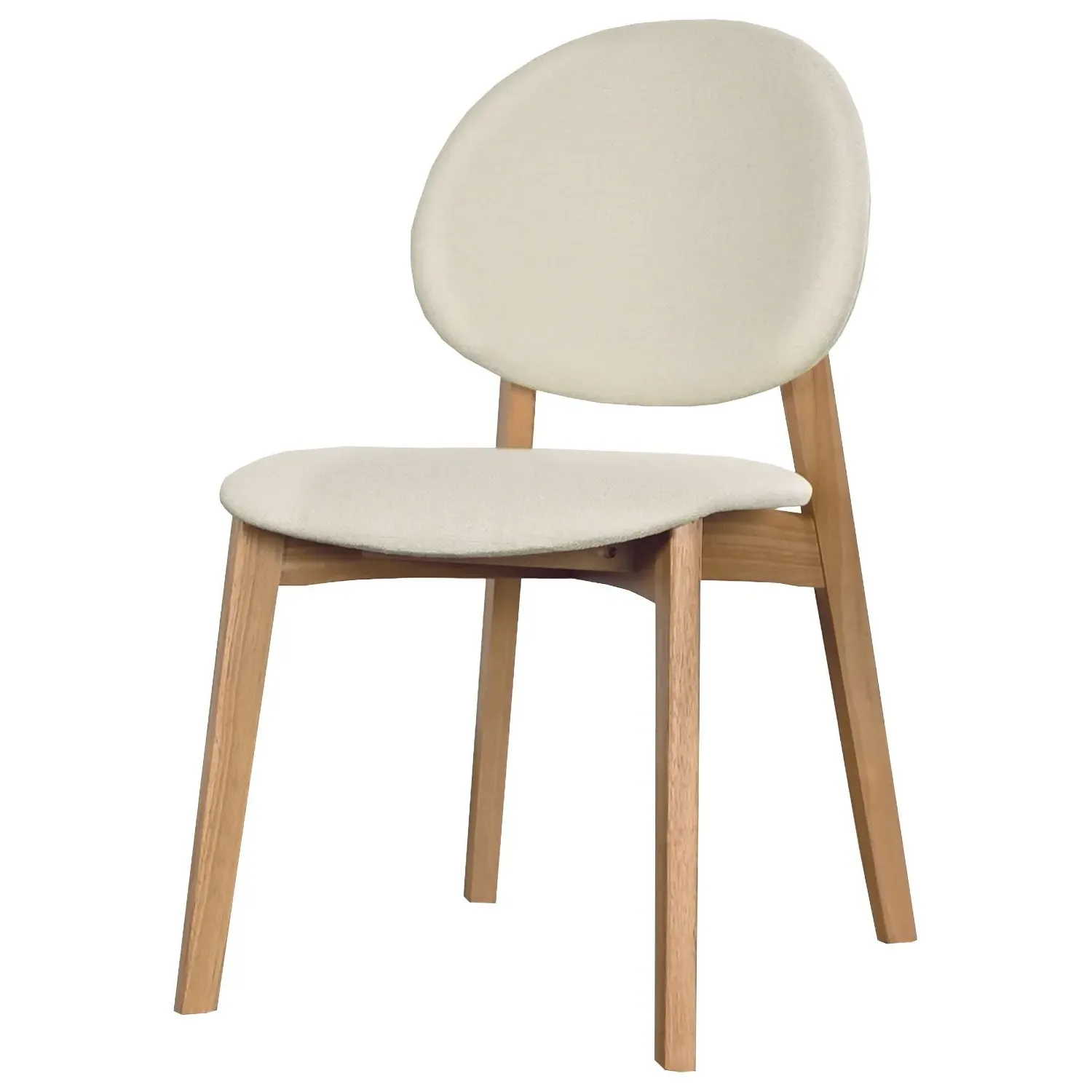 Set of 2 Dining Chairs with Curved Back - Cream
