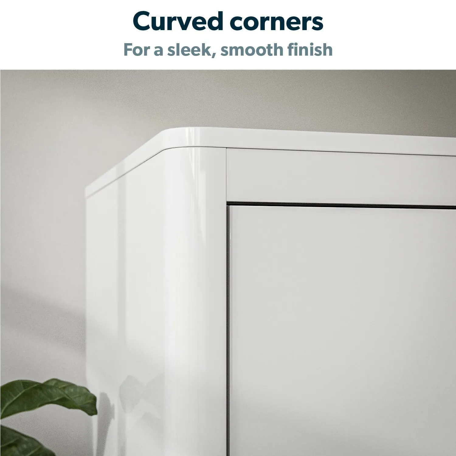 3-Door Wardrobe with Soft Close - White, Gloss