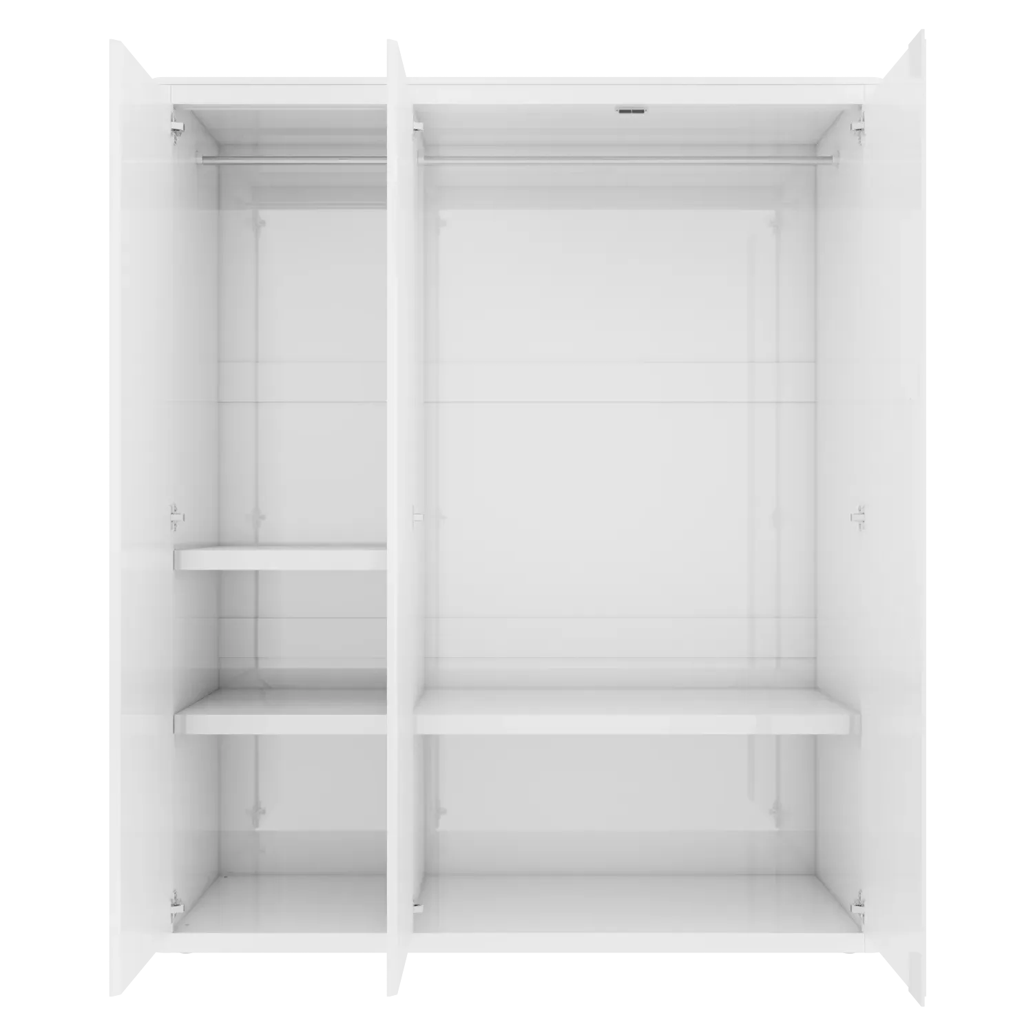 3-Door Wardrobe with Soft Close - White, High Gloss